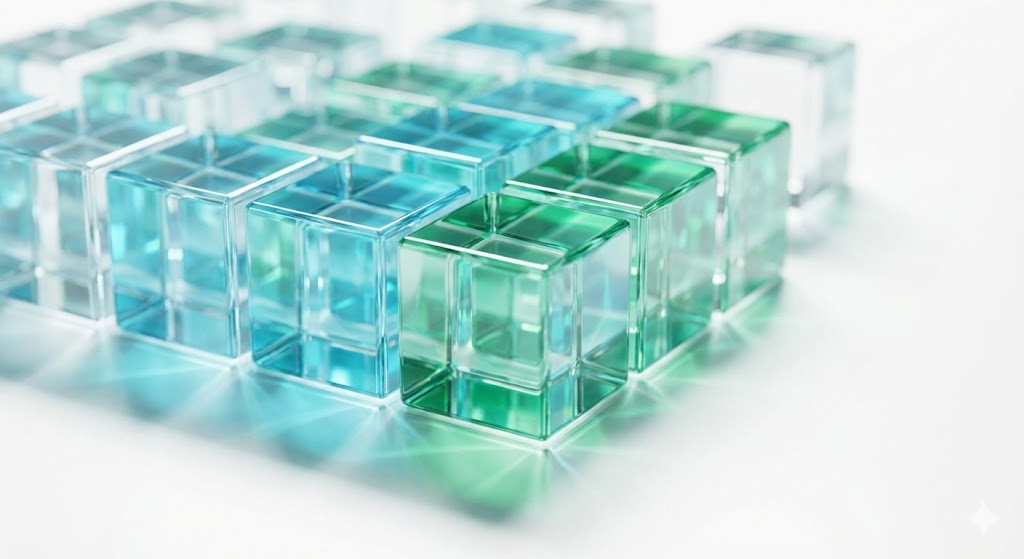 Abstrakte Würfel - Symbolbild für Zufälligkeit und Temperature bei LLMs